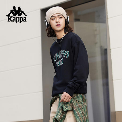 Kappa卡帕背靠背针织套头衫男2024新款运动长袖上衣休闲圆领卫衣K0E72WT01D 商品图1