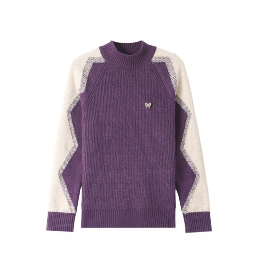 CC-103-58032毛衣女士秋冬季2025新款洋气拼色显瘦遮肉宽松打底衫内搭 商品图4