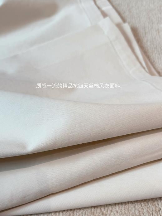 "论一件风衣的含金量 " 内里全包边抗皱工艺一流天丝棉双排扣风衣 茶白色 商品图6