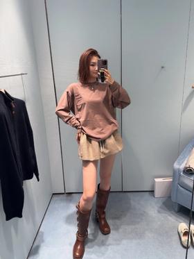 MIU家 口袋绣布绣 字母长袖（JN）