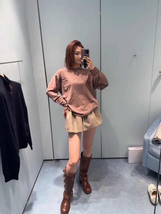 MIU家 口袋绣布绣 字母长袖（JN） 商品图0