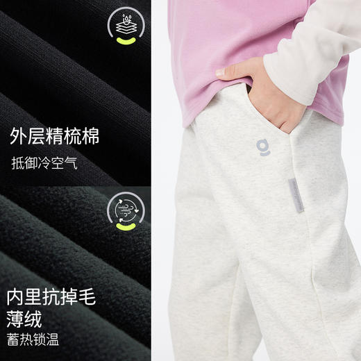 onmygame【暖意绒绒】 针织长裤男童加绒裤子冬季2024秋冬新款儿童一体绒女童宽松长裤 商品图3