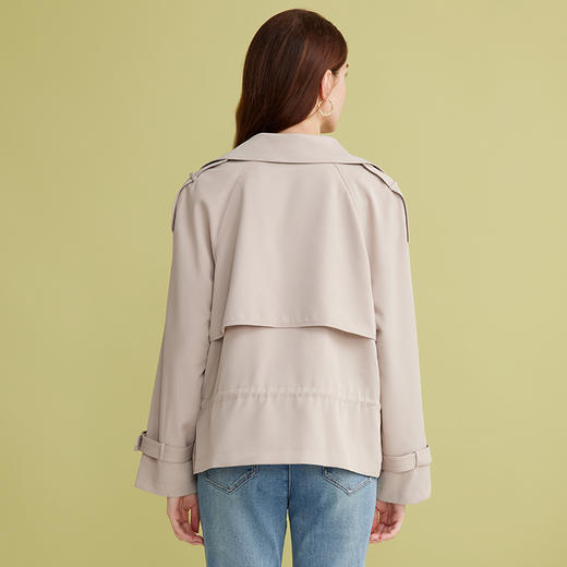 EITIE爱特爱春季新款修身气质风衣短款纯色外套7704403 商品图4
