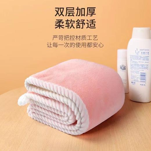 「7.9包邮！双层珊瑚绒」双层干发帽女加厚吸水特厚包头巾洗头快干发双面毛巾浴帽居家布艺 商品图1