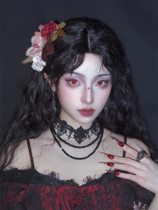 NKMAXCON 日抛两片装COS美瞳  赤羽幽瞳 直径14.5mm 红色 商品图0