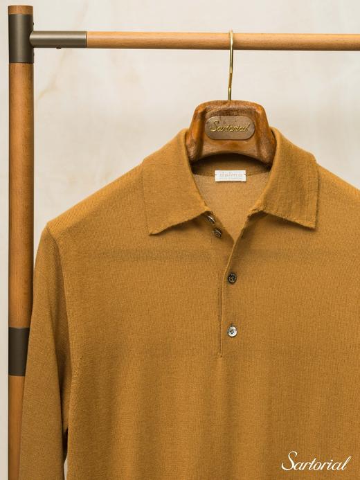 Dalmo 姜黄色羊绒加丝Polo 商品图1