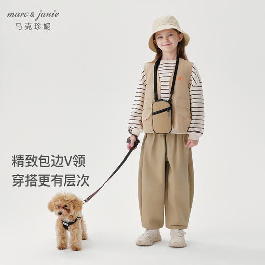 【山系户外】马克珍妮男童多口袋无袖工装风马甲上衣春秋装550352 商品图1