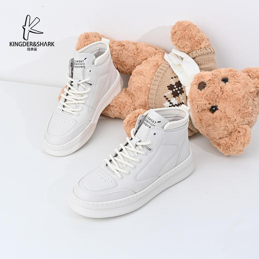 经典鲨2024年冬季新款男士时尚高帮平底加绒休闲鞋棉鞋KW08-D55301 商品图5