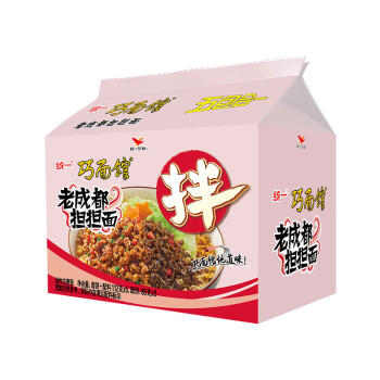 统一 巧面馆老成都担担面 酱拌面112克 5连包 袋面新老包装随机发货 /粮油调味 /方便食品 /方便面 商品图4