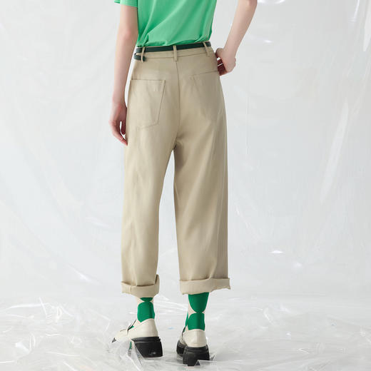 谜底直筒裤九分裤女2025春季新品光泽感百搭宽松休闲裤251MK0140 商品图2