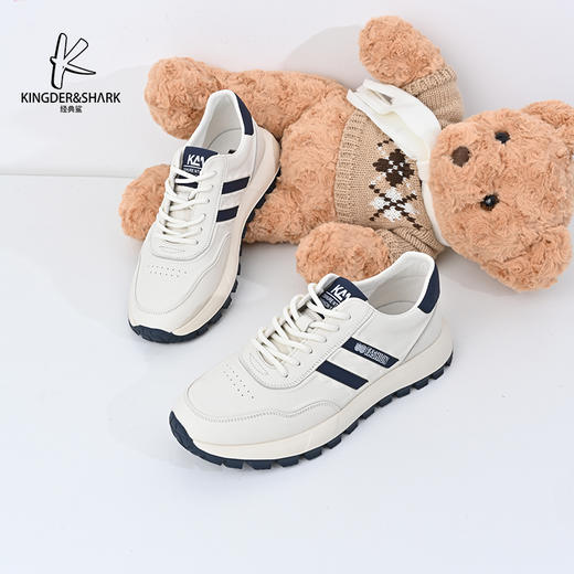 经典鲨2024年秋季新款男士系带平底休闲鞋阿甘鞋KW08-D33281 商品图2