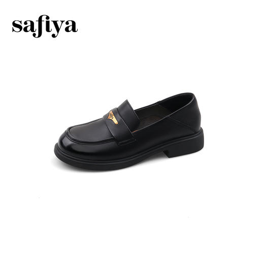 Safiya/索菲娅2025春英伦学院风软底羊皮一脚蹬复古JK小皮鞋SFD1112086 商品图6