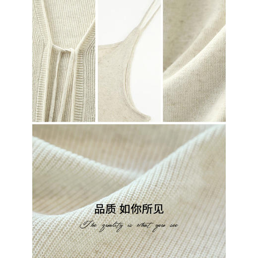 COCOBELLA莱赛尔气质针织衫女系带通勤外套纸片人舒适开衫MZ3169 商品图3