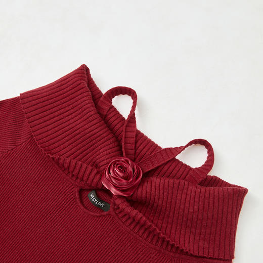 法式浪漫复古设计感立体玫瑰针织衫女高弹软糯毛衣V0150044 商品图5