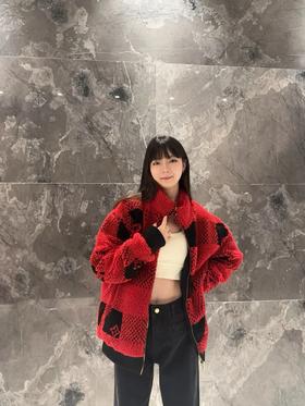 驴家 红棋盘提花泰迪夹克（JN）