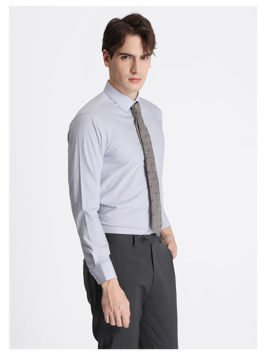 callisto灰色聚酯纤维混纺长袖衬衫 商品图3