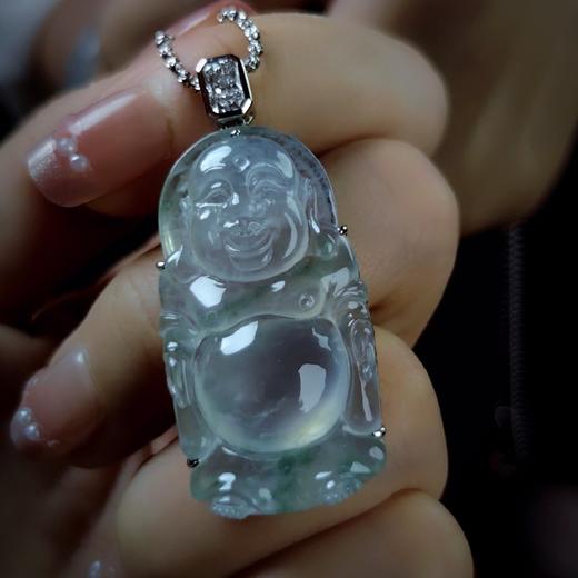 玻璃种翡翠站弥勒 商品图5