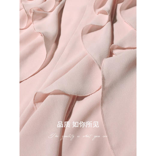 COCOBELLA静奢风荷叶边衬衫女25秋雅致小立领气质衬衣SR0001-2 商品图3