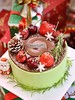 【圣诞派对】雪花、圣诞老人、松果、圣诞树，圣诞氛围非常浓郁的一款蛋糕 商品缩略图1