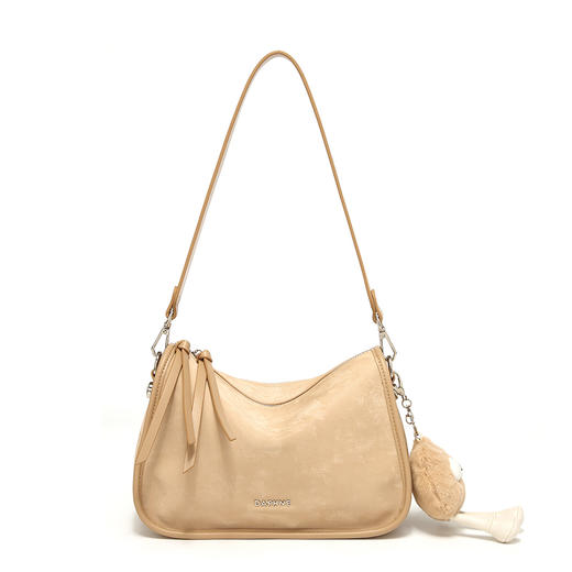 【达芙妮】百搭通勤斜跨小方包DFN10191杏色 商品图8