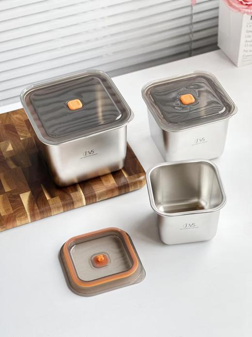 【意大利 JVS 304不锈钢保鲜盒】 🔺食品级304不锈钢一体成型，不怕氧化、不怕摔 🔺微真空，带气阀，更保鲜 商品图2