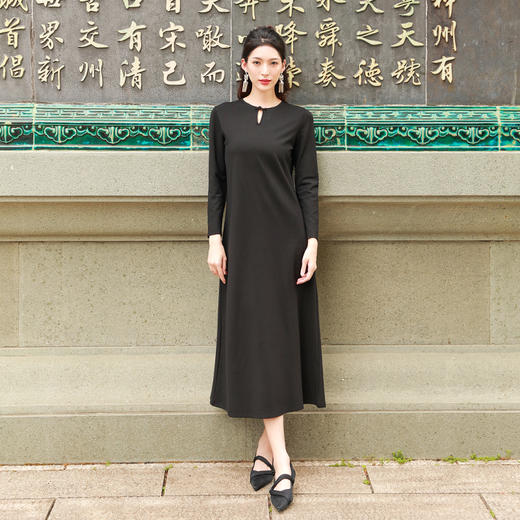 太平盘扣纯色连衣裙 | 黑色百搭经典 红色亮色显白 | 现货加急发 商品图1