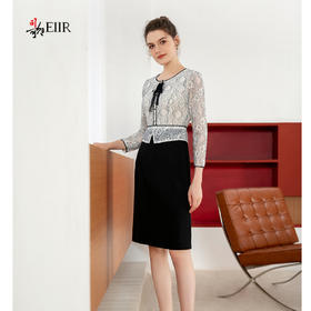 司歌蕾丝七分袖收腰包裙连衣裙A901149X