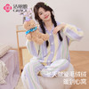 洁丽雅秋冬半边绒女睡衣甜美蝴蝶结长绒保暖柔软舒适家居服套装女 商品缩略图0
