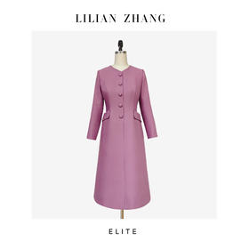 C——“定制”——精奢风——复古杰奎琳婉约风胭脂粉连衣裙   2401123