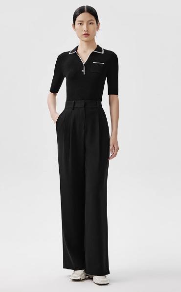 M3L2朗姿撞色羊毛polo衫简约气质针织衫LCEK00KPR493B11 商品图1