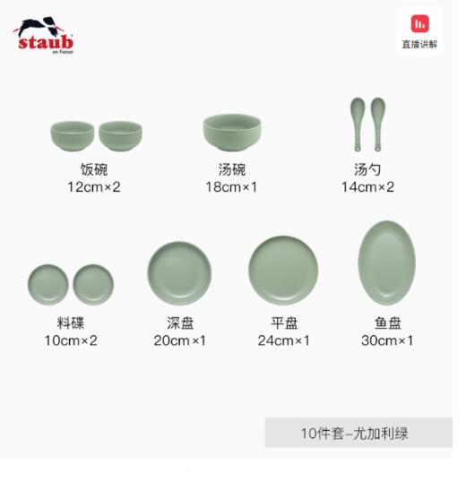 【柏联B1】STAUB 10件套瓷器（满2000元包邮） 商品图3