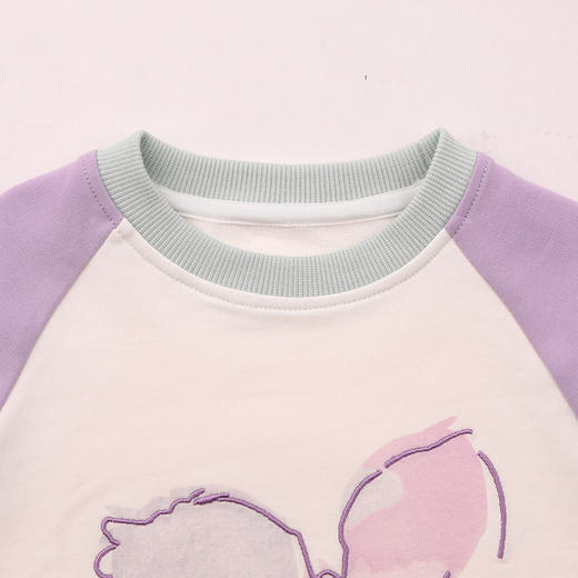 棉果果春季新品商场同款女童撞色拼接小毛圈圆领套头卫衣M122180225090 商品图3