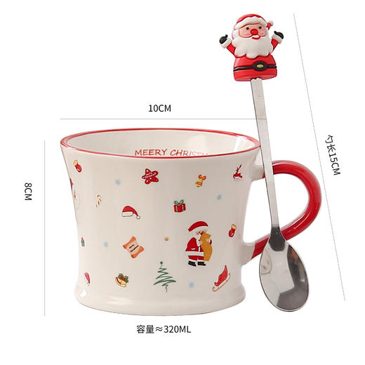 【圣诞好礼！陶瓷制造，精美绝伦】圣诞节马克杯礼物 圣诞老人咖啡杯 陶瓷杯杯子 家用礼品水杯送人家用-QQ 商品图4