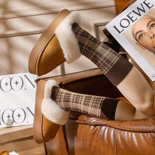 男/女拖鞋秋冬韩版厚底情侣款男女棉拖鞋居家外穿舒适加绒保暖【WG24111W/M】 商品图2