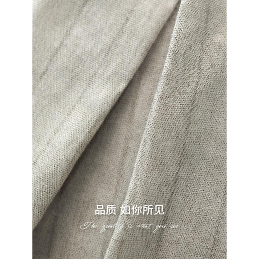 COCOBELLA质感亚麻打褶锥腿裤女25春夏利落九分休闲裤PA7047 商品图3