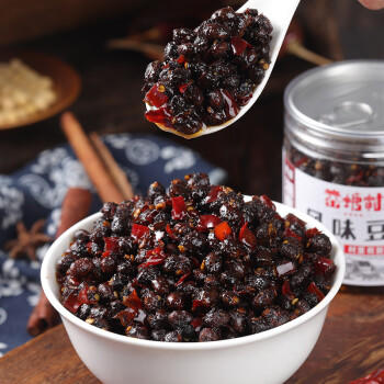 窑塘村湖南特产豆豉酱即食下饭辣椒酱拌饭拌面炒菜调味酱风味豆豉220g /粮油调味 /调味品 /烹饪酱 商品图1