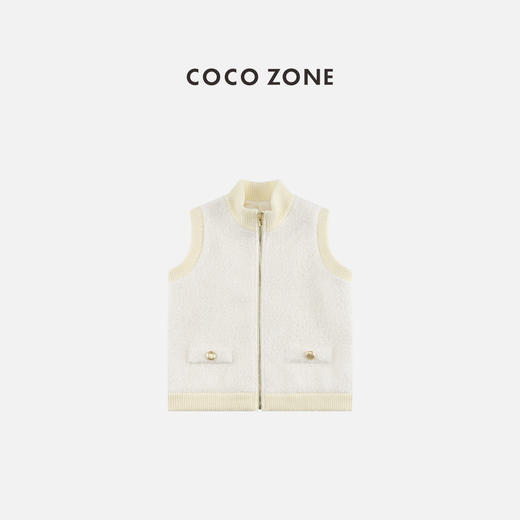 COCO ZONE 秋冬设计感假口袋立领拉链无袖马甲CC2D3329 商品图0