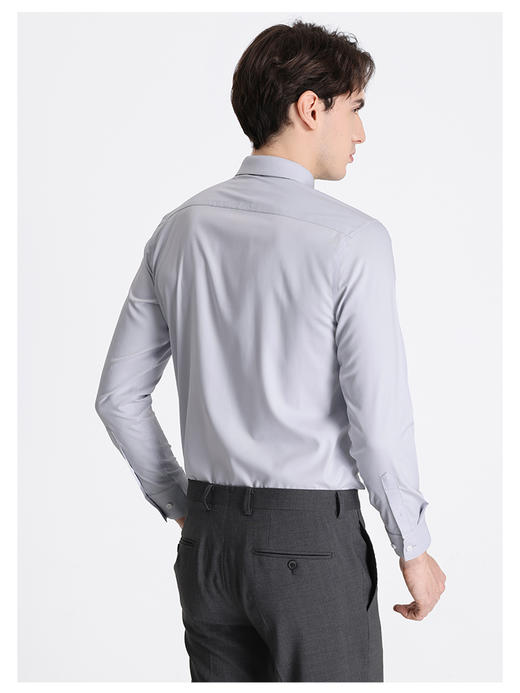 callisto灰色聚酯纤维混纺长袖衬衫 商品图4