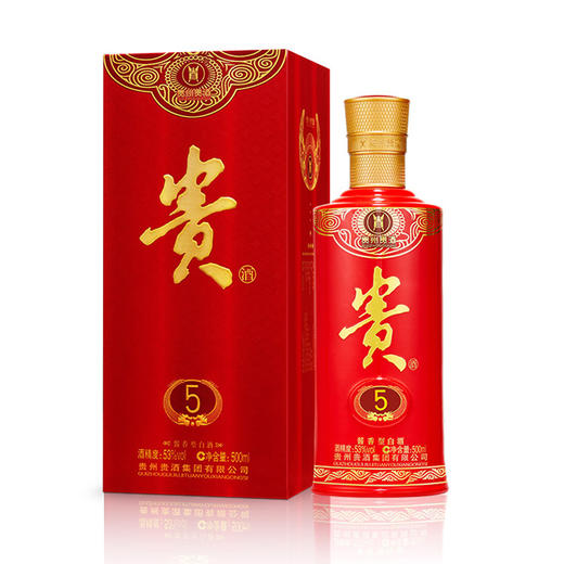 贵州贵酒 贵5 酱香型白酒 500ML（53度 ） 商品图0