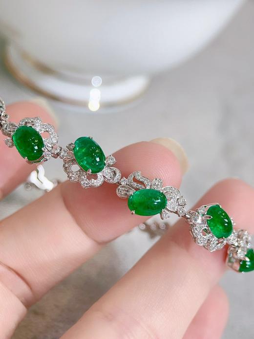 7.165蛋面祖母绿手链 商品图0