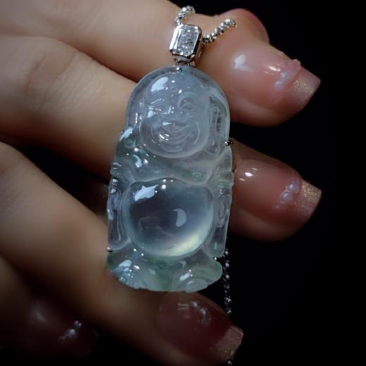 玻璃种翡翠站弥勒 商品图7