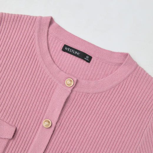 法式复古撞色小香风长袖连衣裙女春季设计感高弹内搭裙V0150010 商品图5