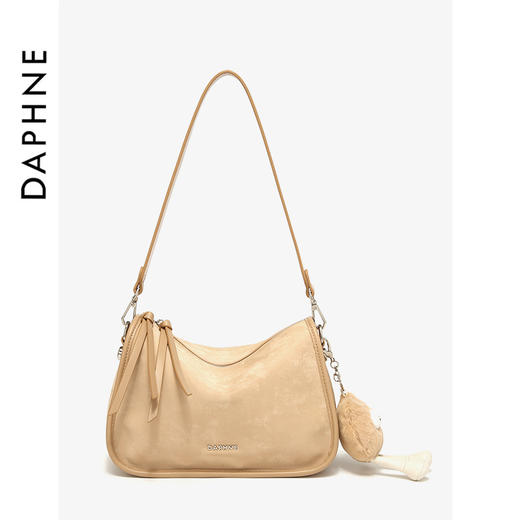 【达芙妮】百搭通勤斜跨小方包DFN10191杏色 商品图1