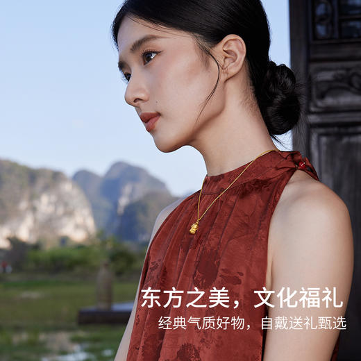 周六福黄金吊坠女3d硬金定价九华山联名地藏山菩萨足金佛像平安 商品图4