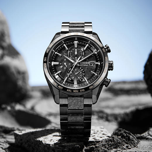 CITIZEN西铁城限量款光动能电波舒博™钛酷黑时尚男表AT8287-62E 商品图2