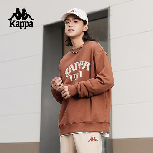Kappa卡帕背靠背针织套头衫男2024新款运动长袖上衣休闲圆领卫衣K0E72WT01D 商品图3