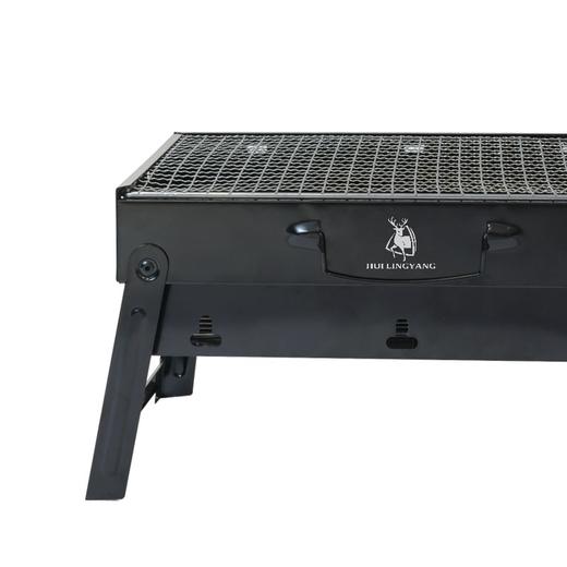 徽羚羊 户外折叠轻便迷你烧烤炉烧烤架  烤架尺寸35*27*20  升级款   厚1mm  磨砂处理） 商品图2