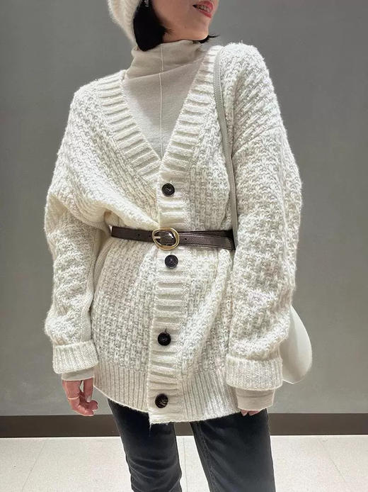 1220-1 独家圆正尾货 小禾 重磅厚实桂花针 羊毛羊绒混纺 针织开衫外套 商品图9