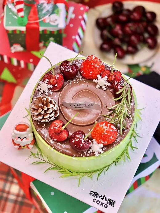 【圣诞派对】雪花、圣诞老人、松果、圣诞树，圣诞氛围非常浓郁的一款蛋糕 商品图9