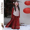 littletime中国风女童套装秋冬红色汉服新中式年服三件套 商品缩略图1